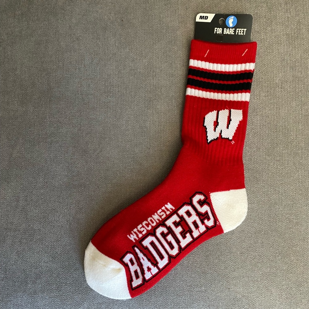 Wisconsin badgers socks. Never worn. Given to me as a gift.